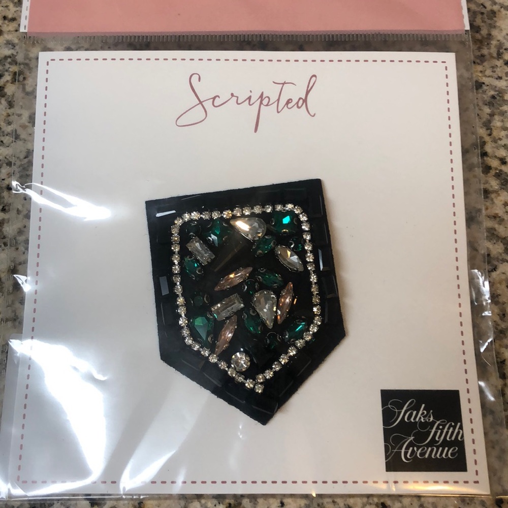 Scripted for Saks Emerald Crystal Brooch | NWT Statement Pin